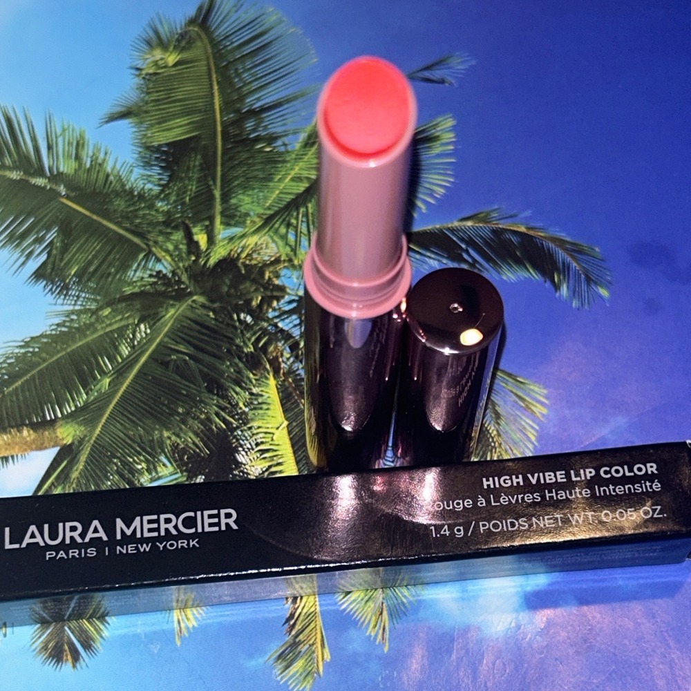 Laura Mercier High Vibe Lip Color 181 Rush Vibrant Coral Red High Shine Lipstick